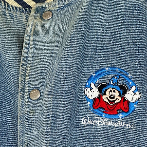 Vintage Walt Disney World Fantasia Mickey Mouse Where Magic Lives Denim Jacket - Picture 16 of 16